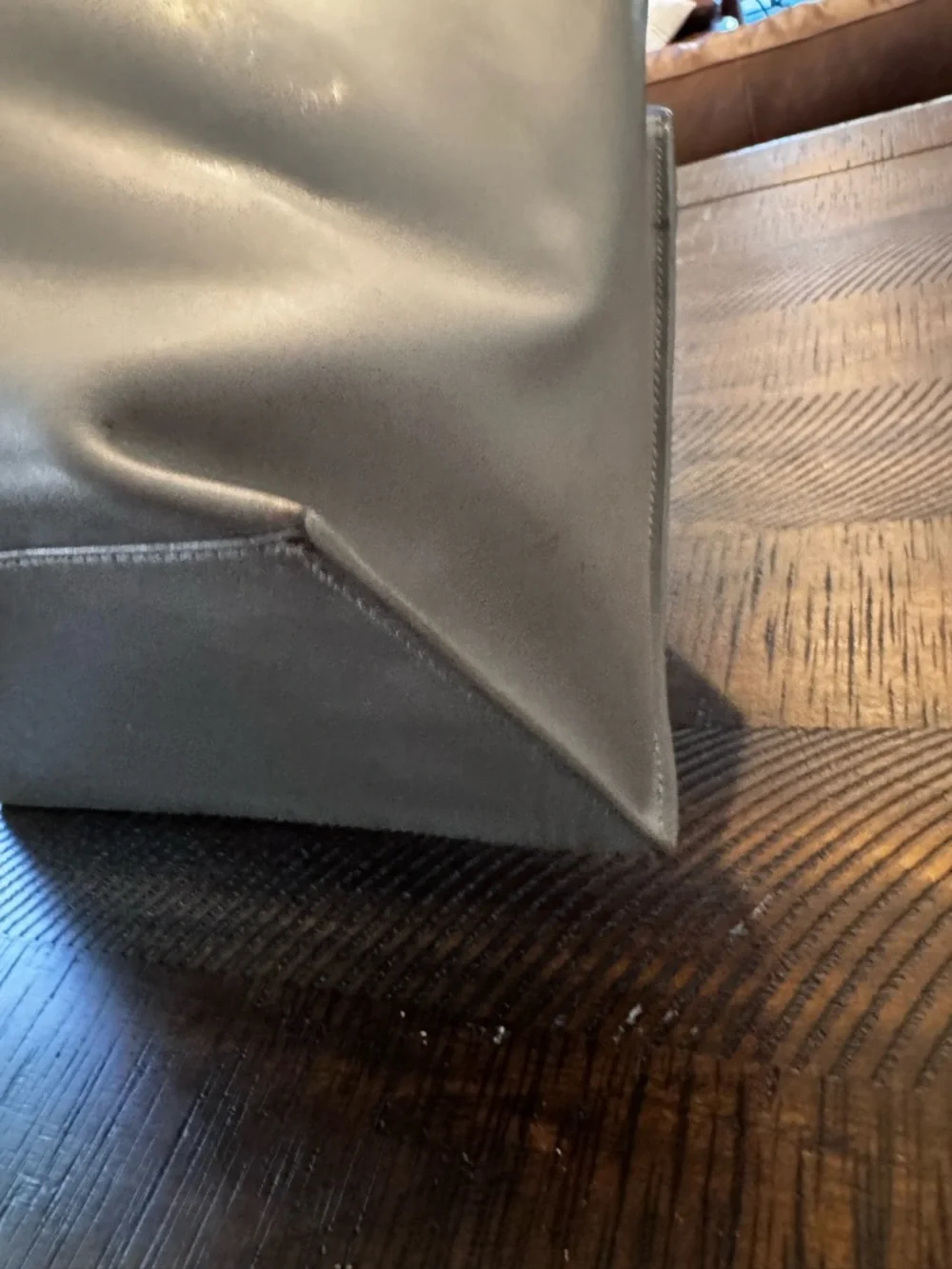 Furla gray Italian leather tote bag gold hardware - Picture 10 of 17